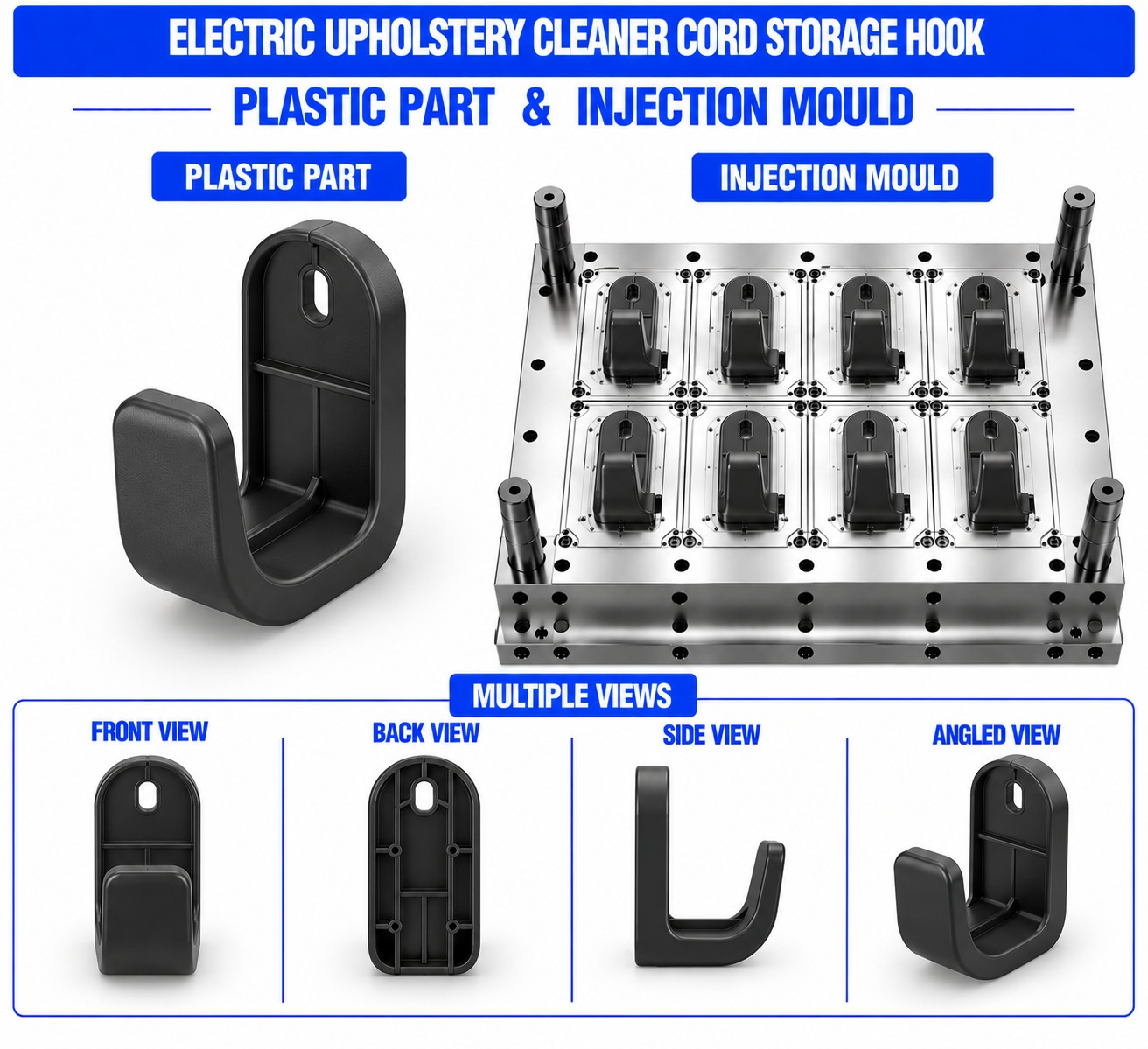 Electric Upholstery Cleaner Plastic Cord Storage Hook Mould and Moulding Service